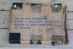 MINT FROM ORIG. BOX~50’s FALLOUT BOMB SHELTER Old Cold War Government Metal Sign