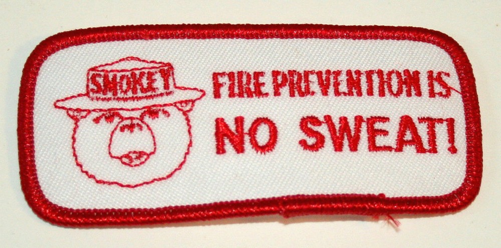 Vtg 1990s Smokey The Bear Fire Prevention is No Sweat Hat Patch New NOS