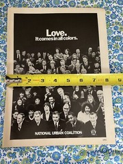 Vintage 1970 National Urban Coalition Print Ad LOVE IT COMES IN ALL COLORS