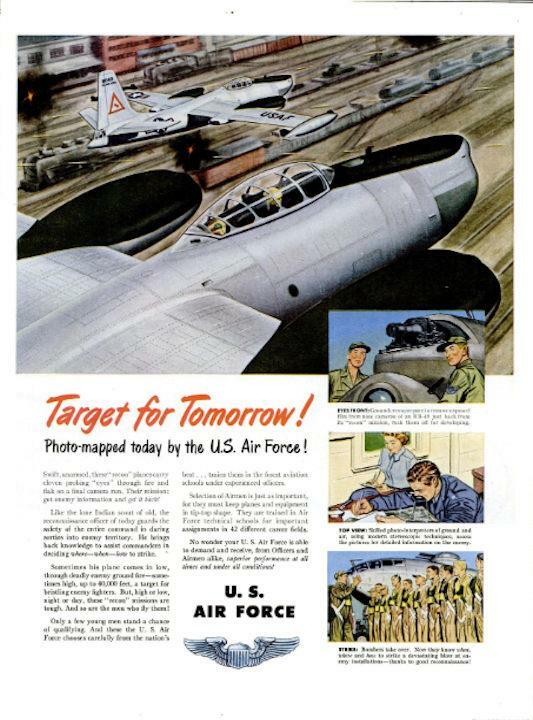 1951 U.S. Air Force PRINT AD RB-45 Jet