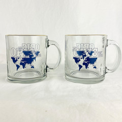 2 Overseas Private Investment Corp (OPIC) Logo Clear Glass Coffee Mugs
