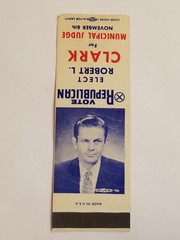 Matchbook Flat Elect Robert L Clark For Municipal Judge Republican MB8