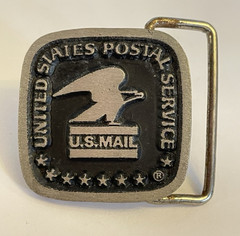 United States Post Office US Mail 1.25″ Square Belt Buckle w Standing Eagle Logo