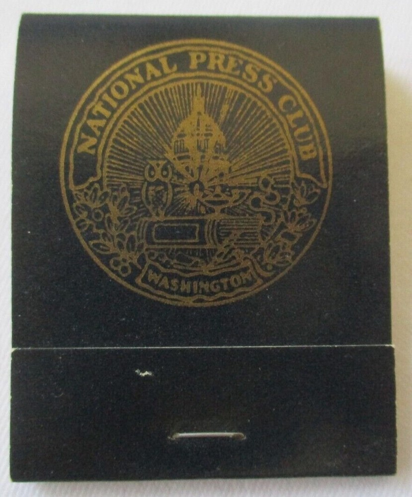 VINTAGE THE NATIONAL PRESS CLUB WASHINGTON DC WHITE BACK STRIKE MATCHBOOK – NEW