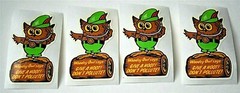 Set Of 4 Woodsy The Owl Give A Hoot Don’t Pollute! 1990s Stickers New NOS