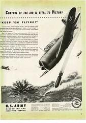 1942 US ARMY Recruiting Enlistment Vintage Print Ad DOUGLAS A-24 Dive Bomber
