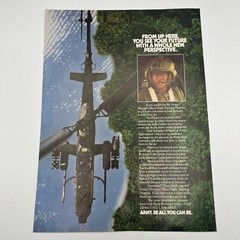 ARMY Recruiting Print Ad Lot 2 pc Be all you can be This is the Army 1980’s