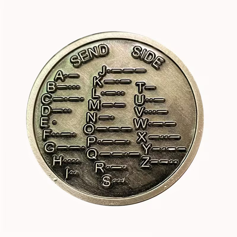 Morse Code Translator Challenge Coin Collectable Survival Radio Enthusiast 1-pc