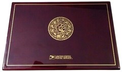 RARE UNITED STATES POSTAL SERVICE COLLECTOR’S LAQUERED WOOD BOX W/ VELVET LINING