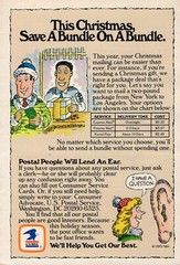 1984 PRINT AD ~ U.S. MAIL POST OFFICE CHRISTMAS PROMO SAVE A BUNDLE ON A BUNDLE