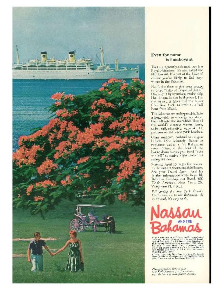 1964 Nassau Bahamas Royal Pionciana PRINT AD