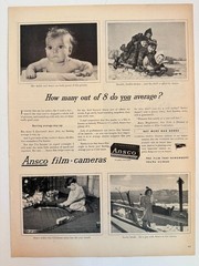Vintage 1944 Ansco Film Cameras Buy More War Bonds Baby Advertisement Print Ad
