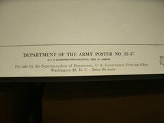 VINTAGE 1953 DEPT OF U.S. ARMY POSTER 24″ X 21″ MERRY CHRISTMAS 1776 #21-37