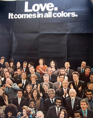 Vintage 1970 National Urban Coalition «Love. It Comes In All Colors» 48″ x 67″