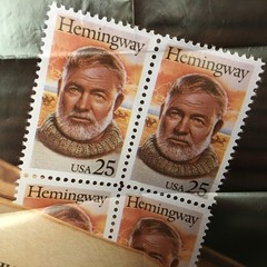 Vintage Ernest Hemingway Stamps Post Office Advertising Poster USPS 24″ x 36″