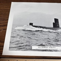 VTG 1961 USS Seawolf SSN-575 General Dynamics Electric Boat Submarine Print