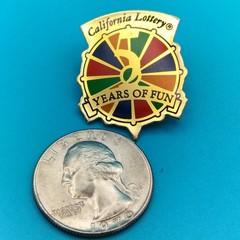 California Lottery 5 Years of Fun Vintage 1990 Promotional Enamel Pin Badge
