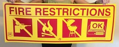 US Forest Service Fire Restrictions 44×16″ Vinyl Sign Smokey Bear Shooting BBQ