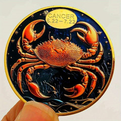 Zodiac Sign Coins Celestial Astrology Collectable Coin Hand-painted