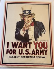 Vintage I Want You For U.S. Army -Uncle Sam Recruitment Poster – 20” X 27.5”