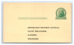 NOS 1930s Campaign Tour List Solomon Levitan WI State Treasurer Madison Postcard
