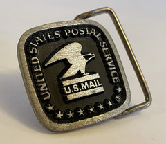 United States Post Office US Mail 1.25″ Square Belt Buckle w Standing Eagle Logo
