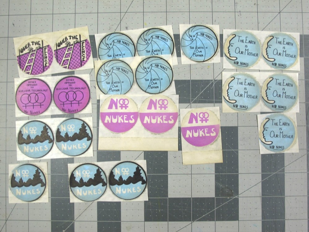 vtg 1960s political protest No Nukes Lesbians Opposed to Nuclear sticker lot