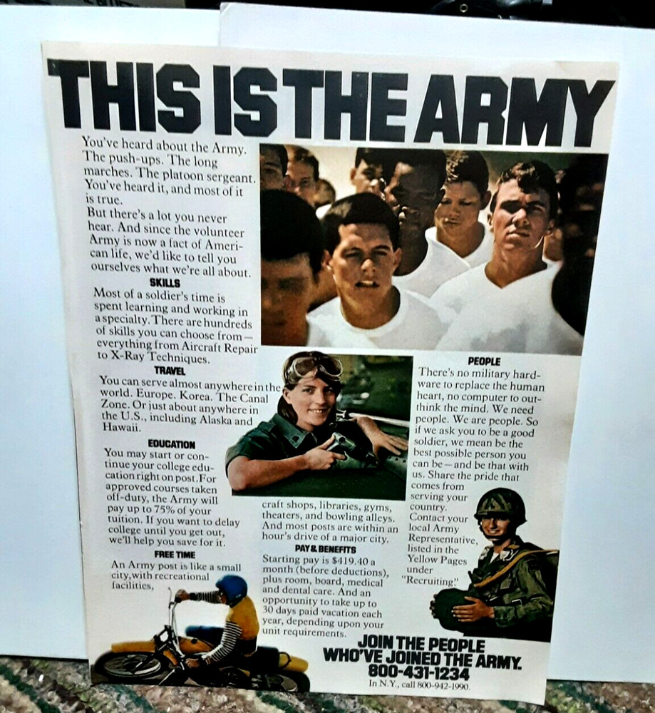 1979 This Is The Army Join The People Original Print Ad vintage