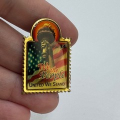 Vintage We The People United We Stand Statue Of Liberty 32c Stamp Lapel Pin