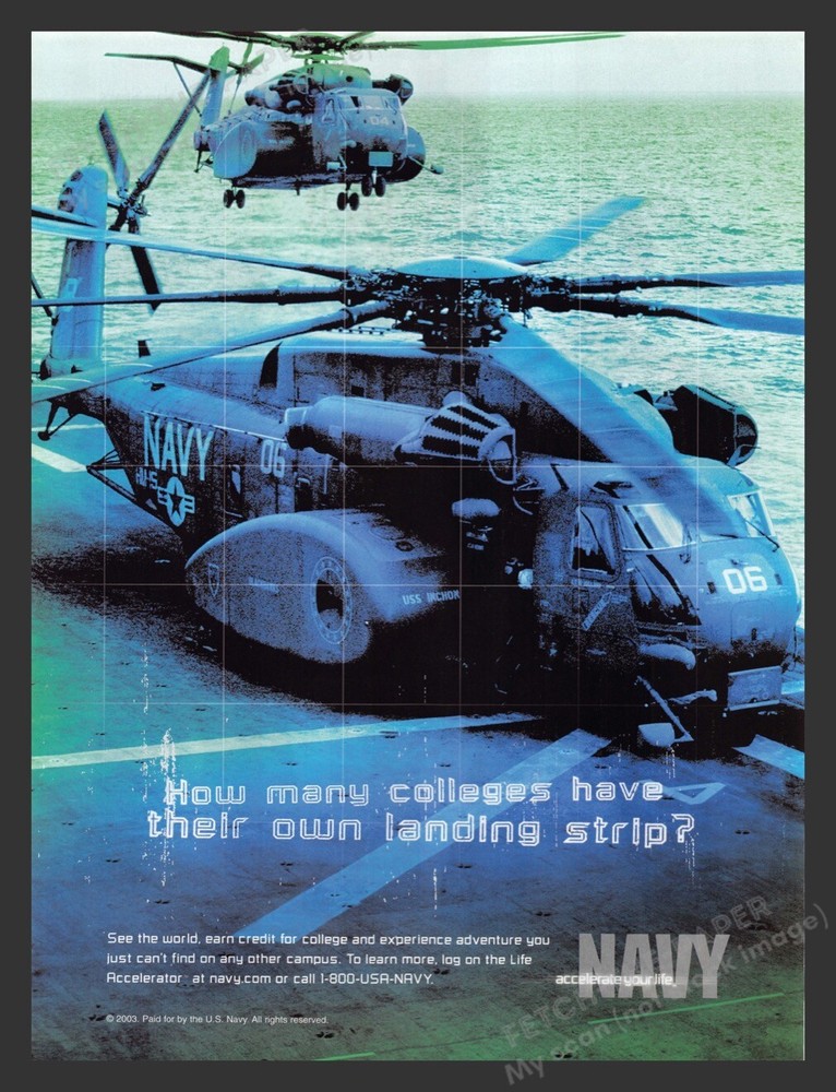 U.S. Navy Helicopters USS Inchon Landing Strip 2000s Print Advertisement Ad 2004