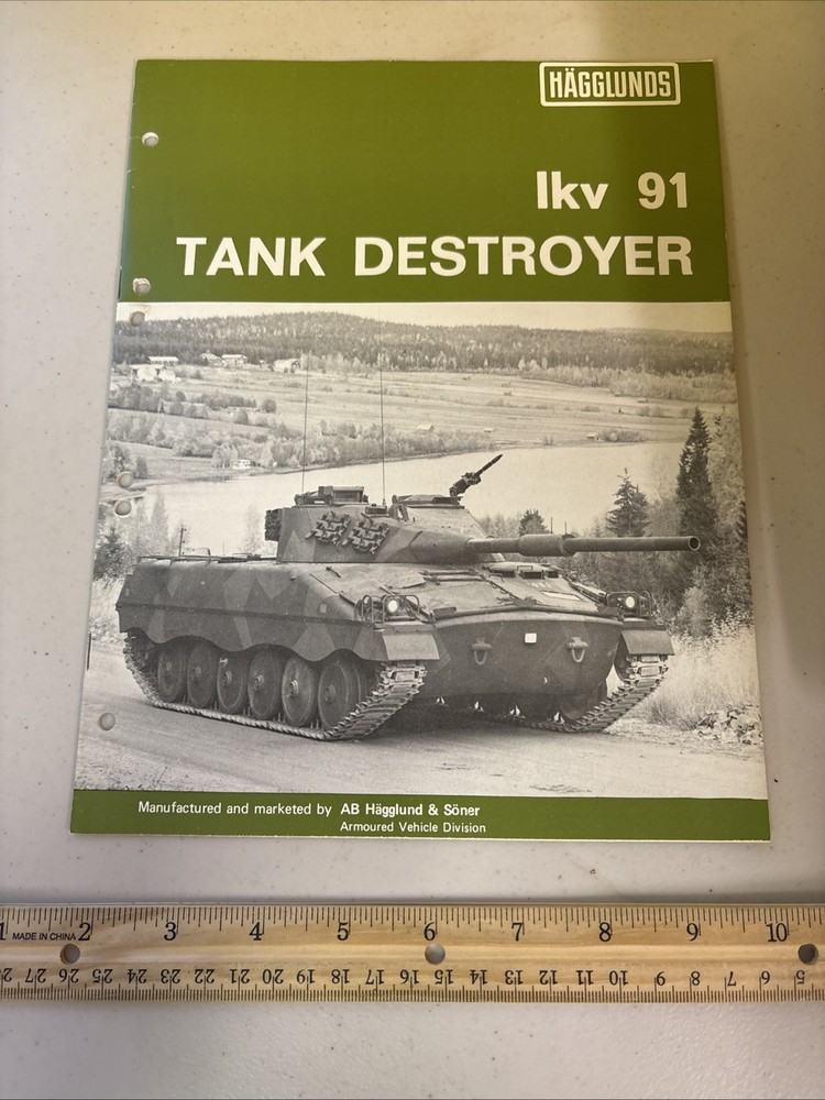 Vintage Hagglunds IKV 91 IKV91 Tank Destroyer Swedish Military Vehicle Brochure