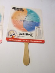 1996 Atlanta Area Map Hand Fans US Post Office Lot of 2