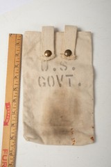 US Gov’t White Canvas Bag (P4L) w/2 Snap Handle Hangers 9×6 inches Government