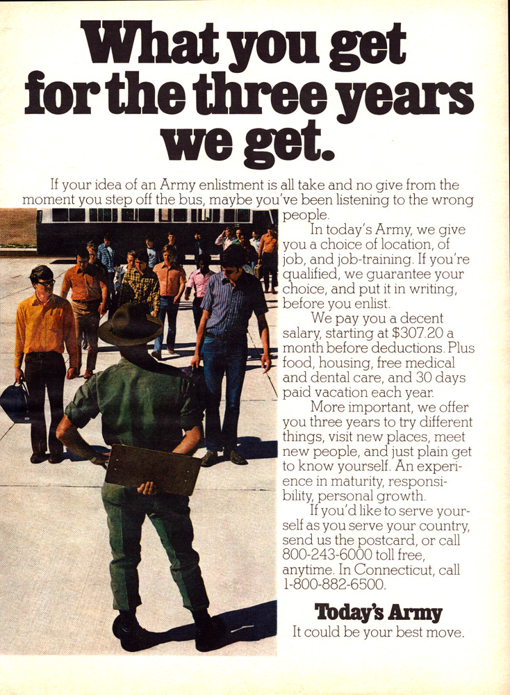 US Army Military Your Best Move Visit New Places Vintage Print Ad 1973
