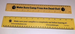 Vintage Smokey the Bear Ruler Hard Plastic & Soft Plastic DEAD OUT!