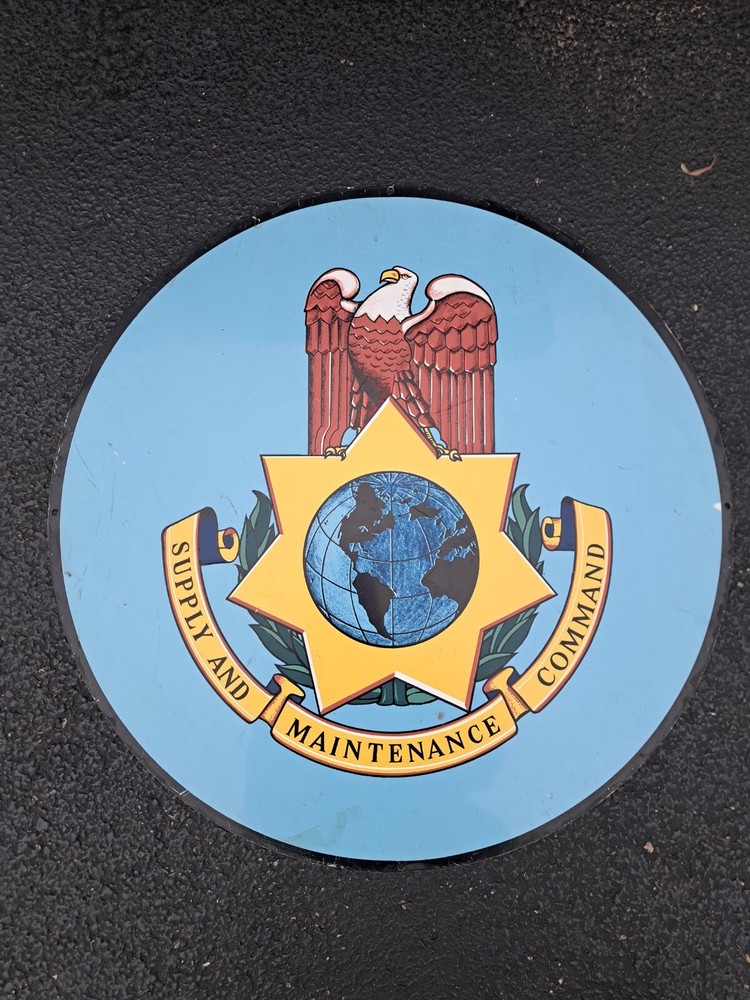 Supply And Maintenance Command Round Aluminum Sign