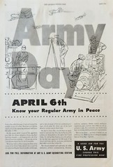 1946 U S Army Recruiting Station Vintage Ad April 6th Army Day