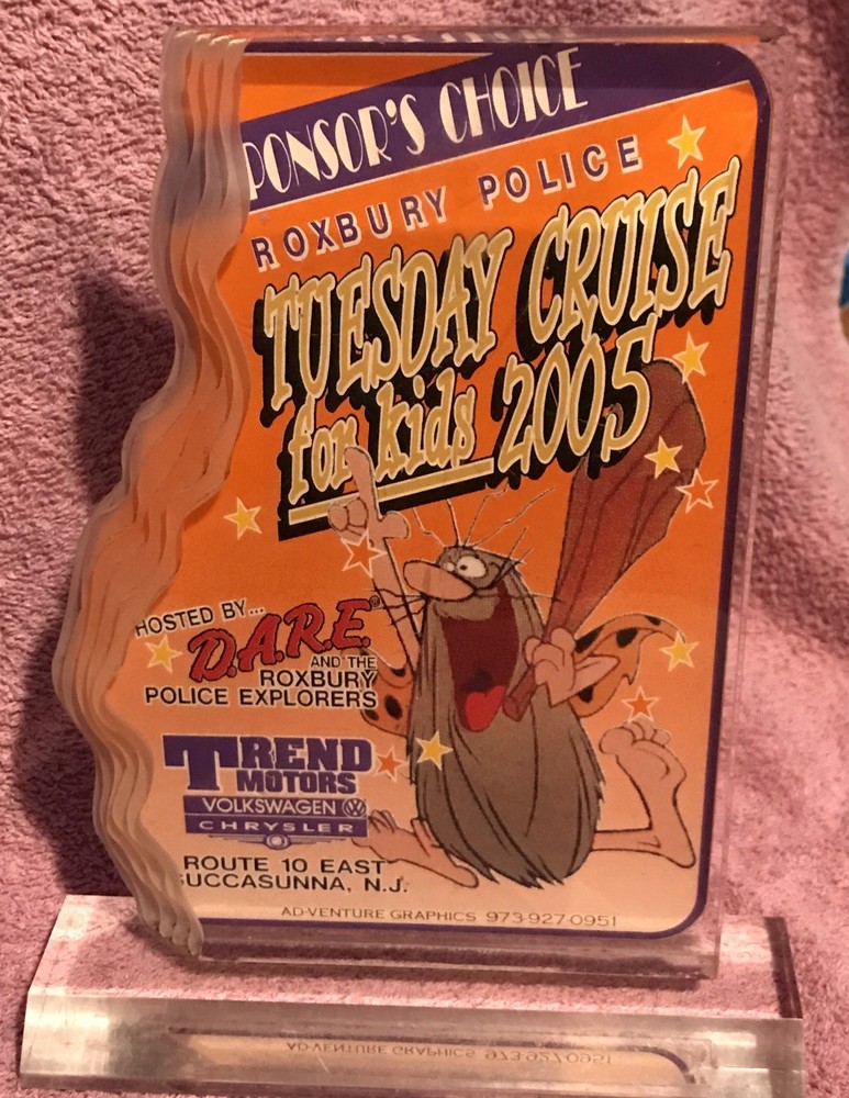 Acrylic Roxbury Police Tuesday Cruise For Kids 2005 Advertisement Sign -8” X 10”