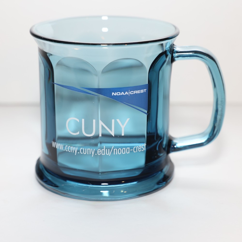 CUNY CCNY NOAA Glass Coffee Mug Blue Student Remote Sensing Research CREST