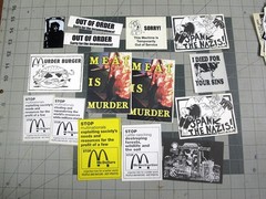 vtg 1980s – 90s political protest Hardline Meat is Murder Punk sticker lot of 33