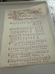 WOODSY OWL Color Pages (2) And Music Sheet Vtg