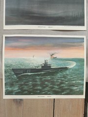 Vintage 1960s General Dynamics ELECTRIC BOAT Submarine Litho Print Set US Navy