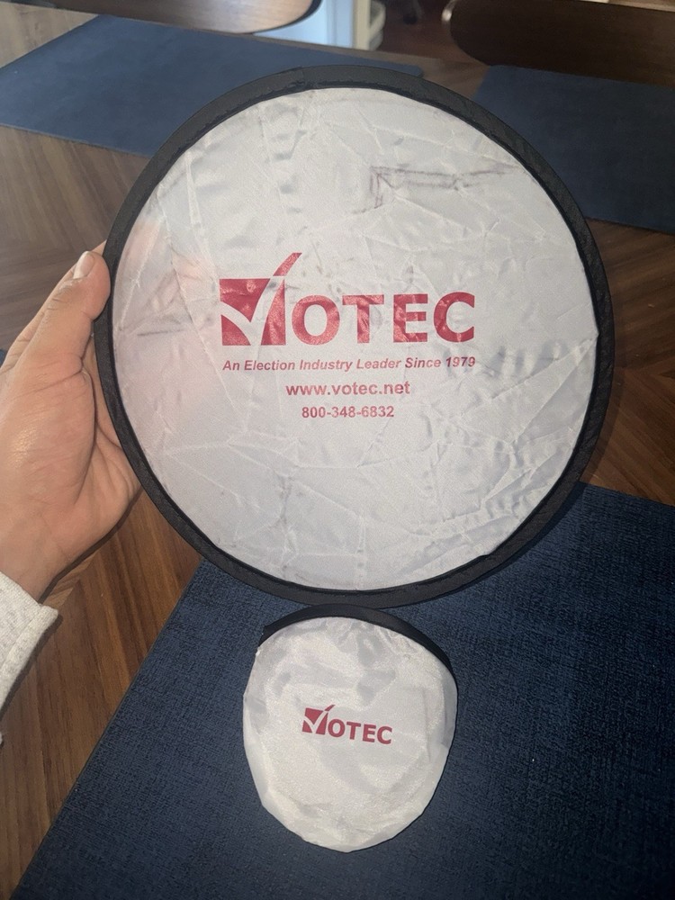 RARE Vintage Votec Election Voter Voting Polls Promotional Collapsible Frisbee
