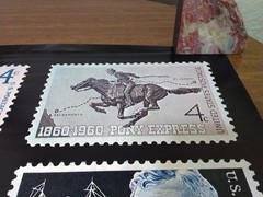 Vtg USPS Post Office Advertising Stamp Poster Trains Boats Pony Express More