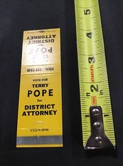 Vote For Terry Pope District Attorney Election Matchbook Cover