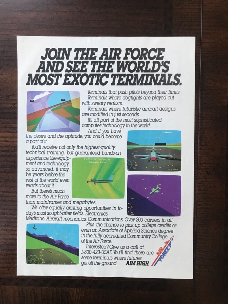 1990 vintage original print ad U.S. Air Force Recruiting Opportunities