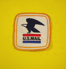 Vintage USPS U.S. Mail Cloth Patch for Postal Workers Uniform 1970s 4″ x 3 3/4″