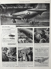 1949 U. S. Army Air Force Recruiting Service Aviation Cadets Twain VTG Print Ad