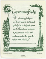 1950s-60s Smokey the Bear Conservation Pledge and Comic