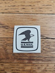 US Mail Postal Mark Eagle Black/White Cutout USPS